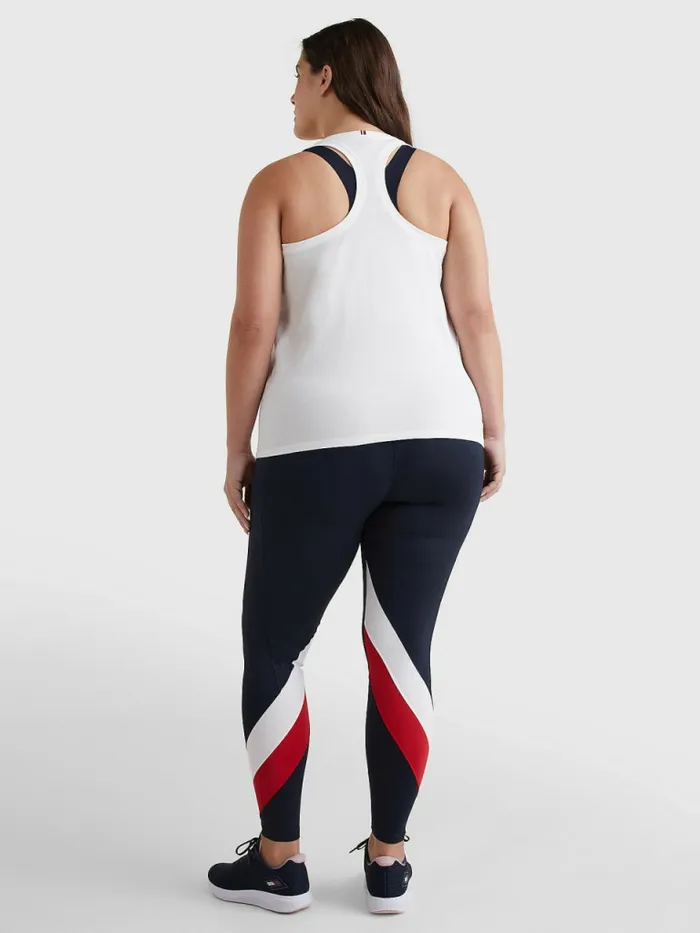 Tommy Hilfiger Curve Sport Organic Cotton Tank Top Ecru Womens TShirts Casaul