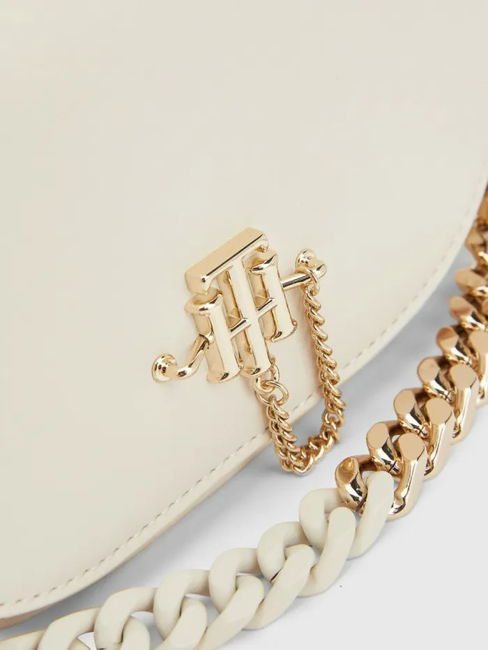 Tommy Hilfiger Curved Small Crossover Bag Feather White Womens Bags On Sale