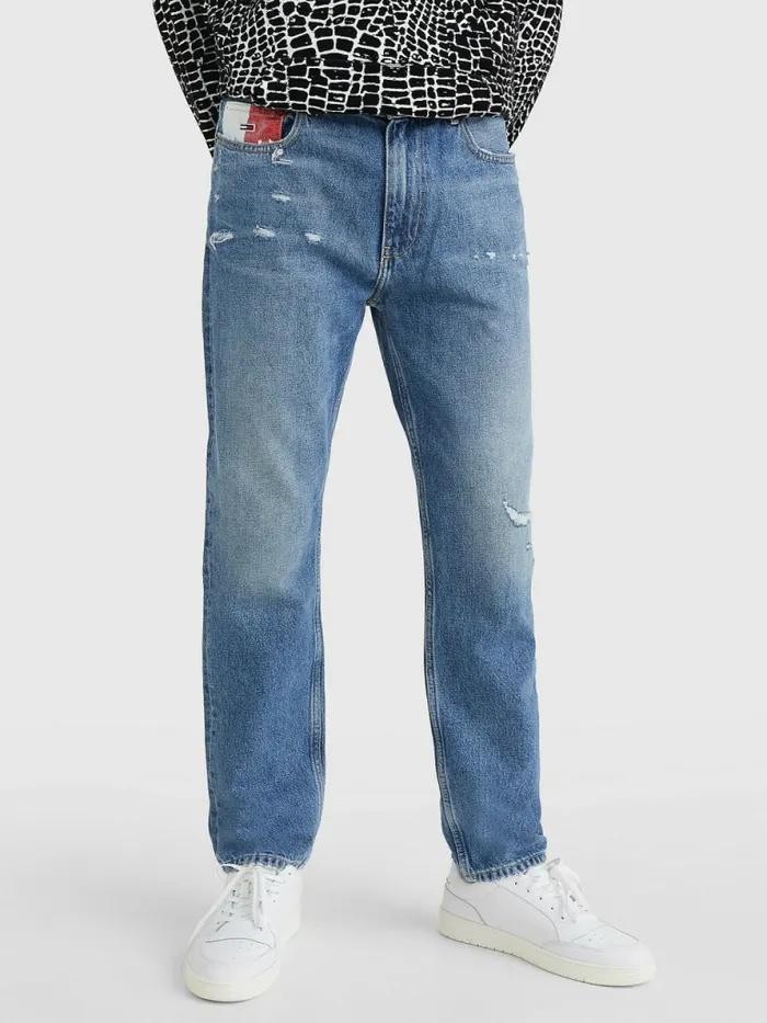 Tommy Hilfiger Dad Regular Tapered Faded Distressed Jeans Denim Light Mens Jeans For Sale Tommy Hilfiger Dad Regular Tapered Faded Distressed Jeans Denim Light Mens Jeans For Sale