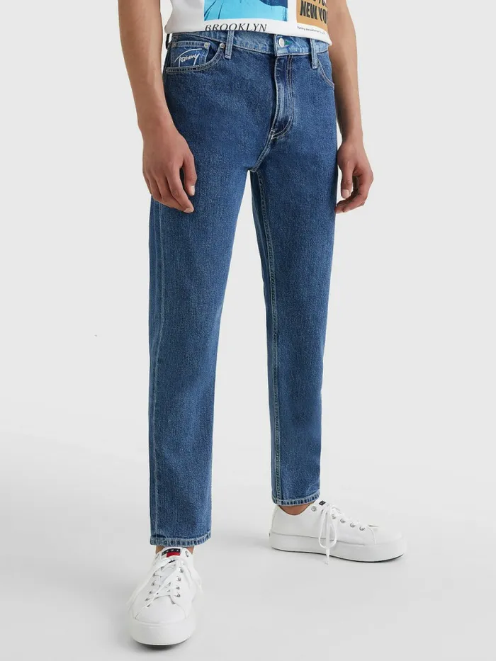 Tommy Hilfiger Dad Tapered ColourBlocked Jeans Denim Light Mens Jeans Casaul
