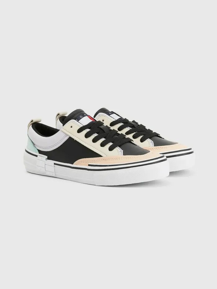 Tommy Hilfiger Deconstructed Leather Trainers Island Pastel Womens Trainers Fashion