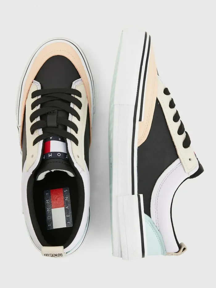 Tommy Hilfiger Deconstructed Leather Trainers Island Pastel Womens Trainers Fashion