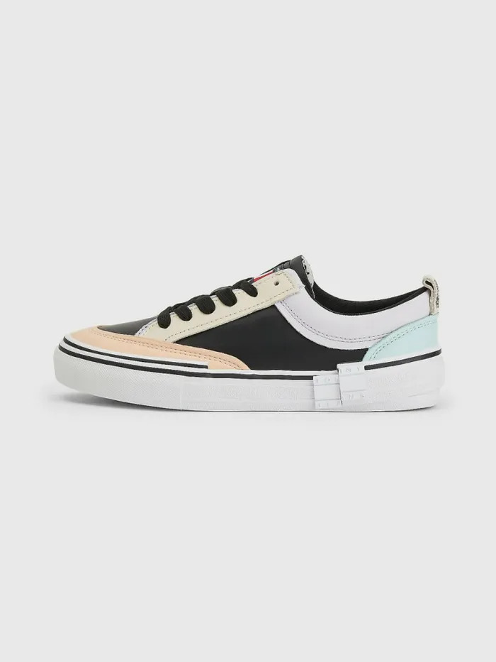 Tommy Hilfiger Deconstructed Leather Trainers Island Pastel Womens Trainers Fashion
