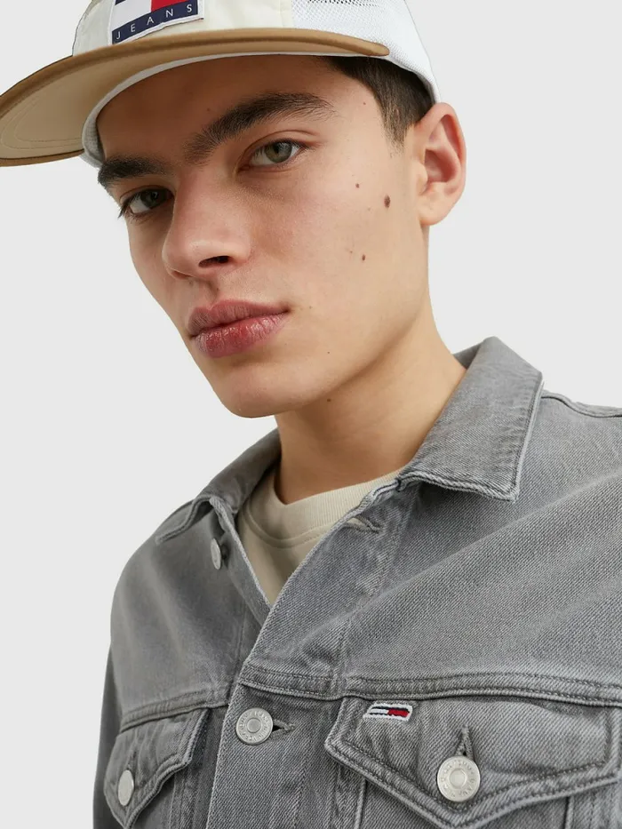 Tommy Hilfiger Denim Trucker Jacket Denim Black Mens Coats and Jackets Cheap On Sale
