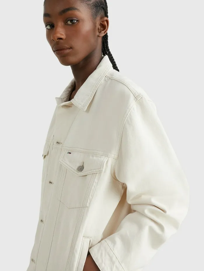 Tommy Hilfiger Denim Trucker Jacket Denim Color Womens Coats and Jackets Cheap On Sale