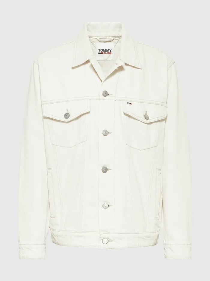 Tommy Hilfiger Denim Trucker Jacket Denim Color Womens Coats and Jackets Cheap On Sale