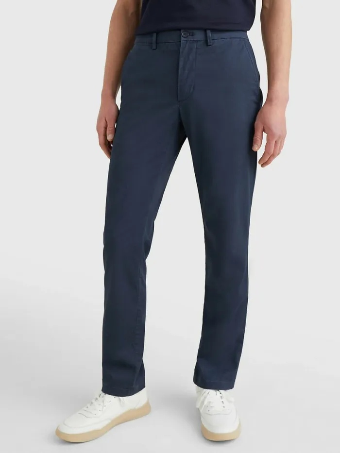 Tommy Hilfiger Denton Printed Straight Fit Trousers Desert Sky Mens Trousers