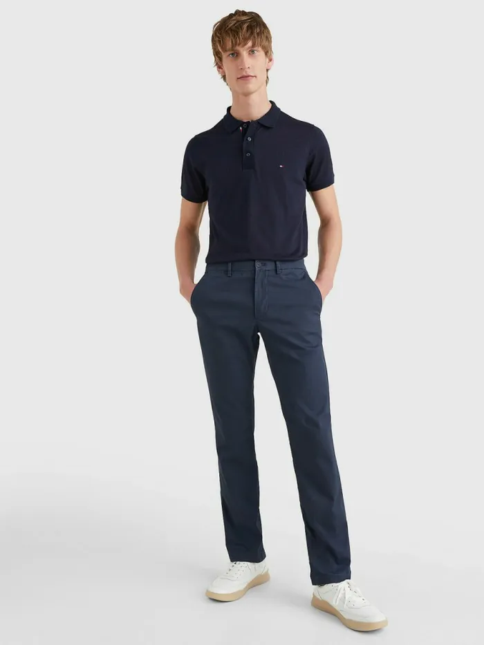 Tommy Hilfiger Denton Printed Straight Fit Trousers Desert Sky Mens Trousers
