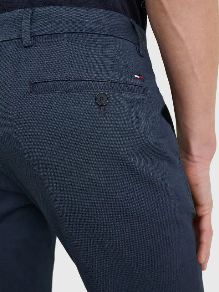 Tommy Hilfiger Denton Printed Straight Fit Trousers Desert Sky Mens Trousers