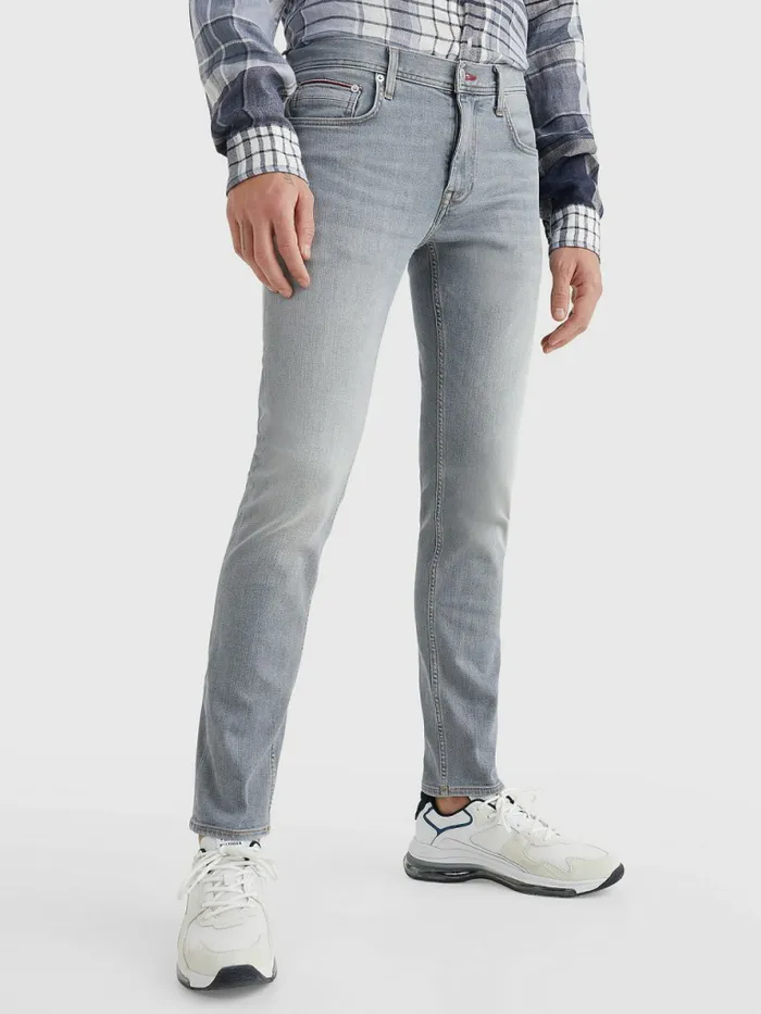 Tommy Hilfiger Denton Straight Faded Jeans Pine Grey Mens Jeans Online