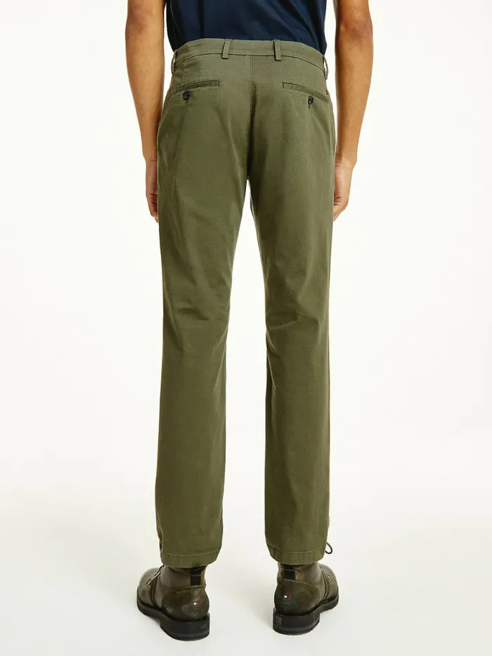 Tommy Hilfiger Denton Straight Fit Trousers Army Green Mens Trousers
