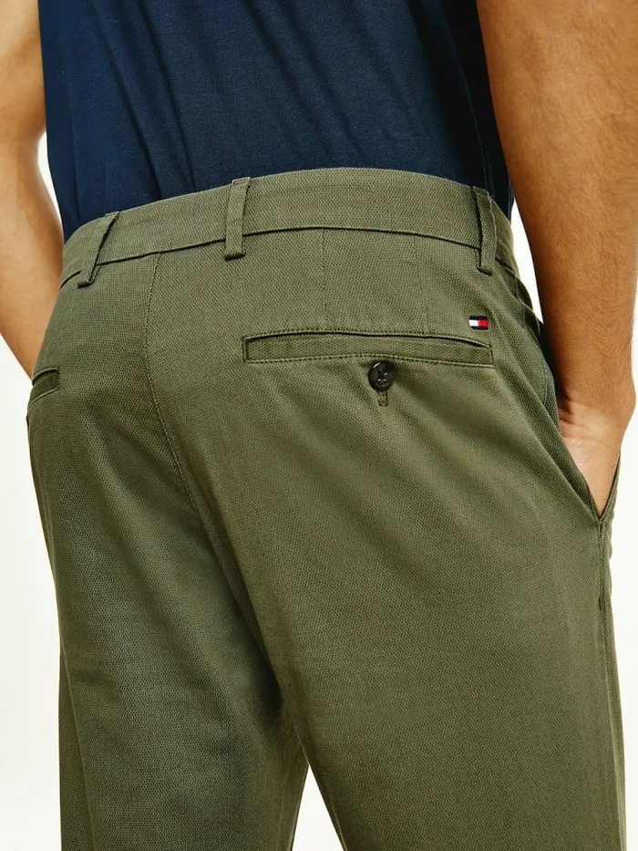 Tommy Hilfiger Denton Straight Fit Trousers Army Green Mens Trousers