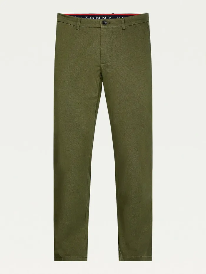 Tommy Hilfiger Denton Straight Fit Trousers Army Green Mens Trousers