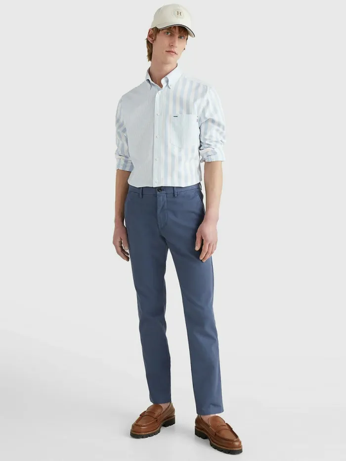 Tommy Hilfiger Denton Straight Th Flex Chinos Faded Indigo Mens Trousers