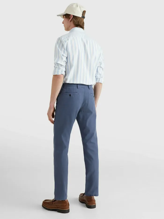 Tommy Hilfiger Denton Straight Th Flex Chinos Faded Indigo Mens Trousers