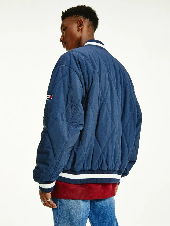 Tommy Hilfiger Diamond Quilted Bomber Jacket Twilight Navy Mens Coats and Jackets Cheap On Sale
