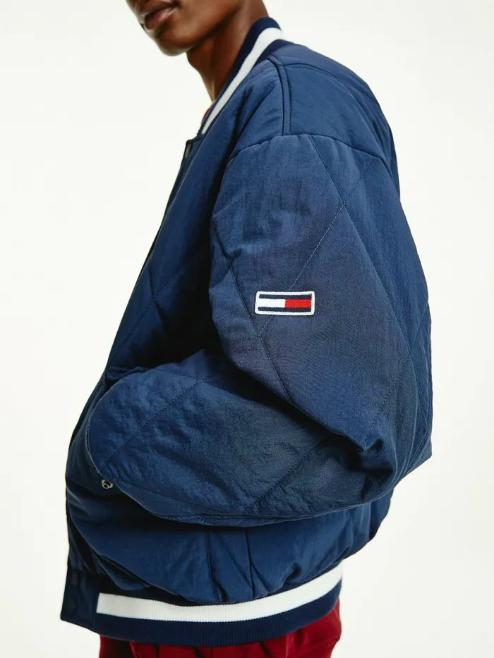 Tommy Hilfiger Diamond Quilted Bomber Jacket Twilight Navy Mens Coats and Jackets Cheap On Sale