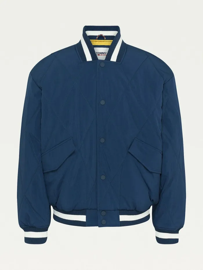 Tommy Hilfiger Diamond Quilted Bomber Jacket Twilight Navy Mens Coats and Jackets Cheap On Sale