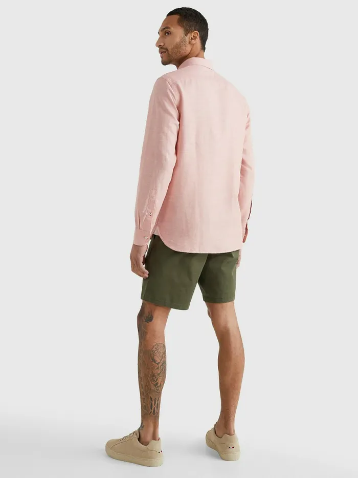 Tommy Hilfiger Dobby Regular Fit Shirt Guava Mens Shirts On Sale