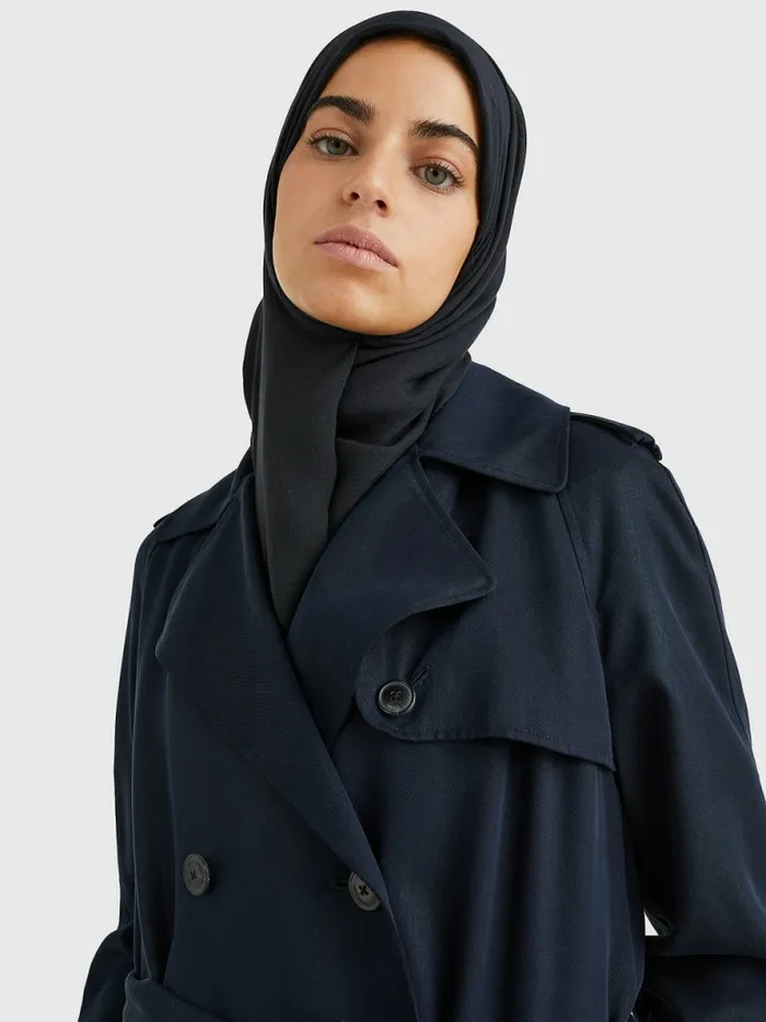Tommy Hilfiger Double Breasted Trench Coat Desert Sky Womens Coats and Jackets Sale