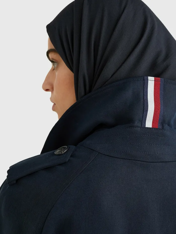 Tommy Hilfiger Double Breasted Trench Coat Desert Sky Womens Coats and Jackets Sale