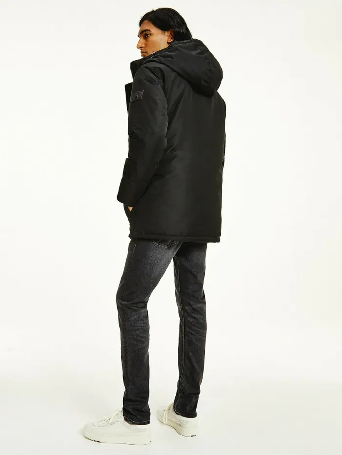 Tommy Hilfiger Down Parka Black Mens Coats and Jackets Cheap On Sale