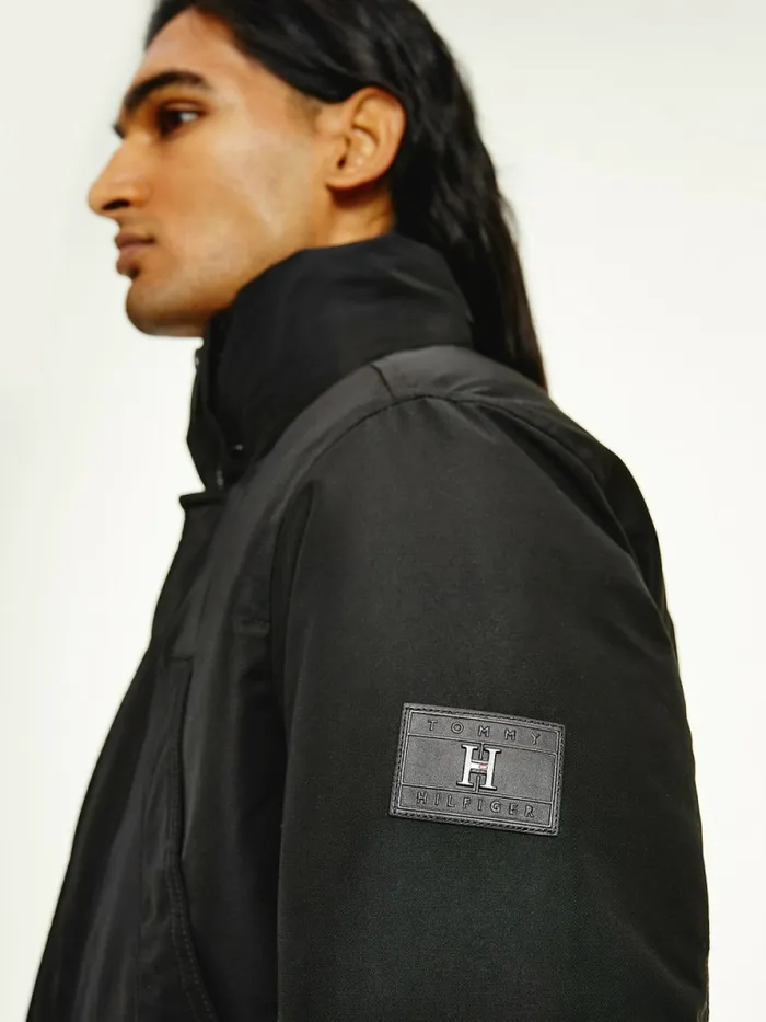 Tommy Hilfiger Down Parka Black Mens Coats and Jackets Cheap On Sale