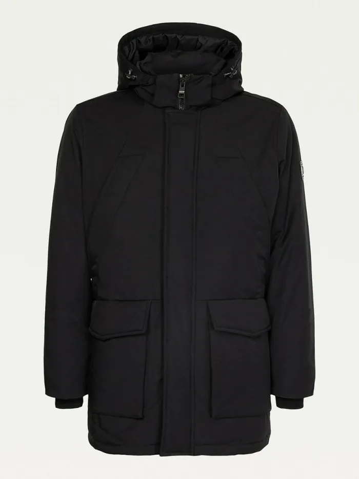Tommy Hilfiger Down Parka Black Mens Coats and Jackets Cheap On Sale