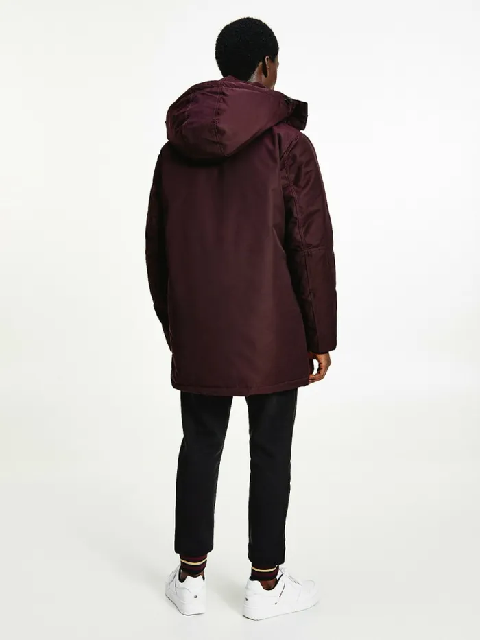 Tommy Hilfiger Down Parka Deep Burgundy Mens Coats and Jackets On Sale