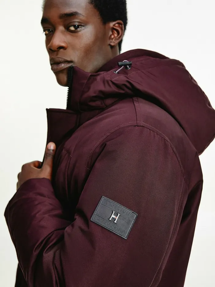 Tommy Hilfiger Down Parka Deep Burgundy Mens Coats and Jackets On Sale