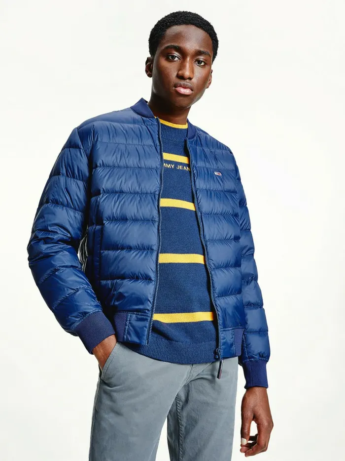 Tommy Hilfiger Down Recycled Quilted Bomber Jacket Twilight Navy Mens Coats and Jackets Gift Ideas Tommy Hilfiger Down Recycled Quilted Bomber Jacket Twilight Navy Mens Coats and Jackets Gift Ideas