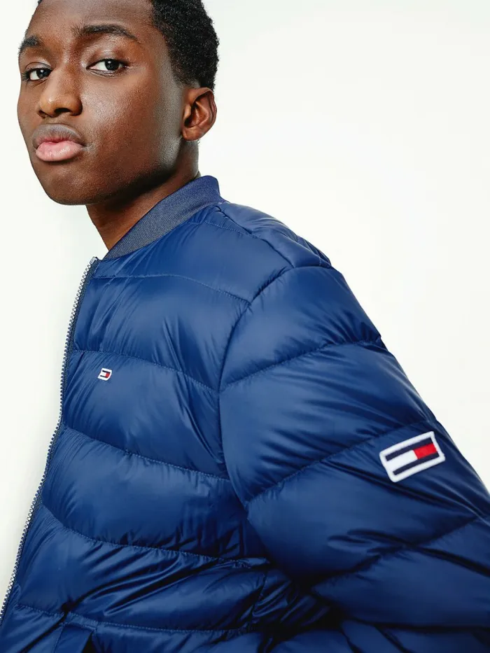 Tommy Hilfiger Down Recycled Quilted Bomber Jacket Twilight Navy Mens Coats and Jackets Gift Ideas
