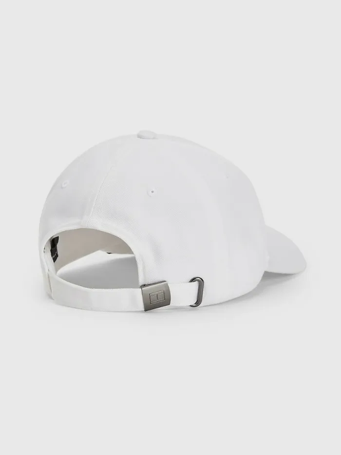 Tommy Hilfiger Downtown Metal Logo Cap White Mens Hats and Scarves Casaul