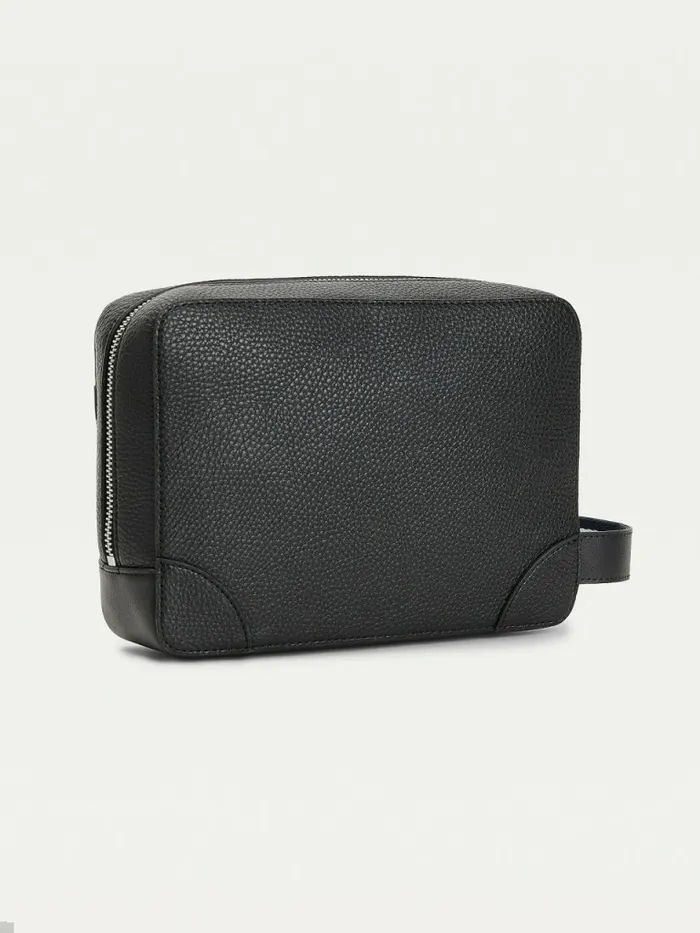 Tommy Hilfiger Downtown Metal Logo Washbag Black Mens Bags Popular