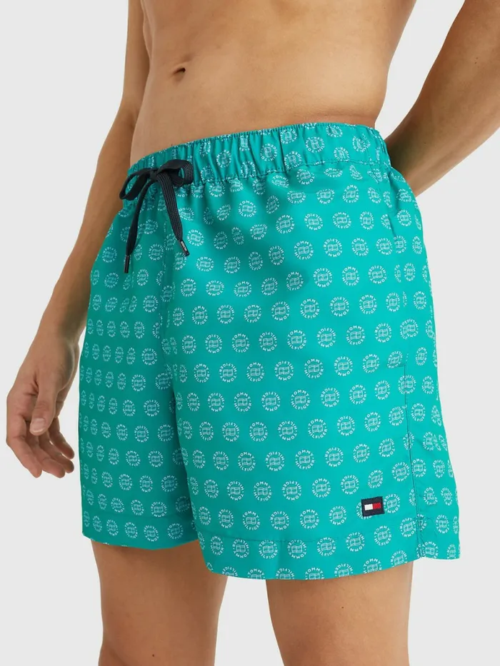 Tommy Hilfiger Drawstring Mid Length Swim Shorts Hil Ring Logo Print Mens Swimwear On Sale Tommy Hilfiger Drawstring Mid Length Swim Shorts Hil Ring Logo Print Mens Swimwear On Sale