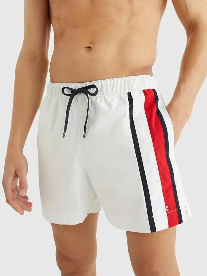 Tommy Hilfiger Drawstring Mid Length Swim Shorts White Mens Swimwear Gift 4 You Tommy Hilfiger Drawstring Mid Length Swim Shorts White Mens Swimwear Gift 4 You