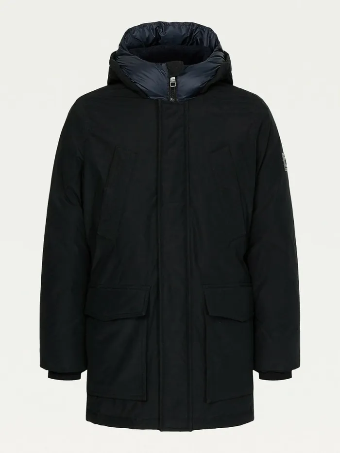 Tommy Hilfiger Dry Wax Filled Rockie Parka Black Mens Coats and Jackets Gift 4 You