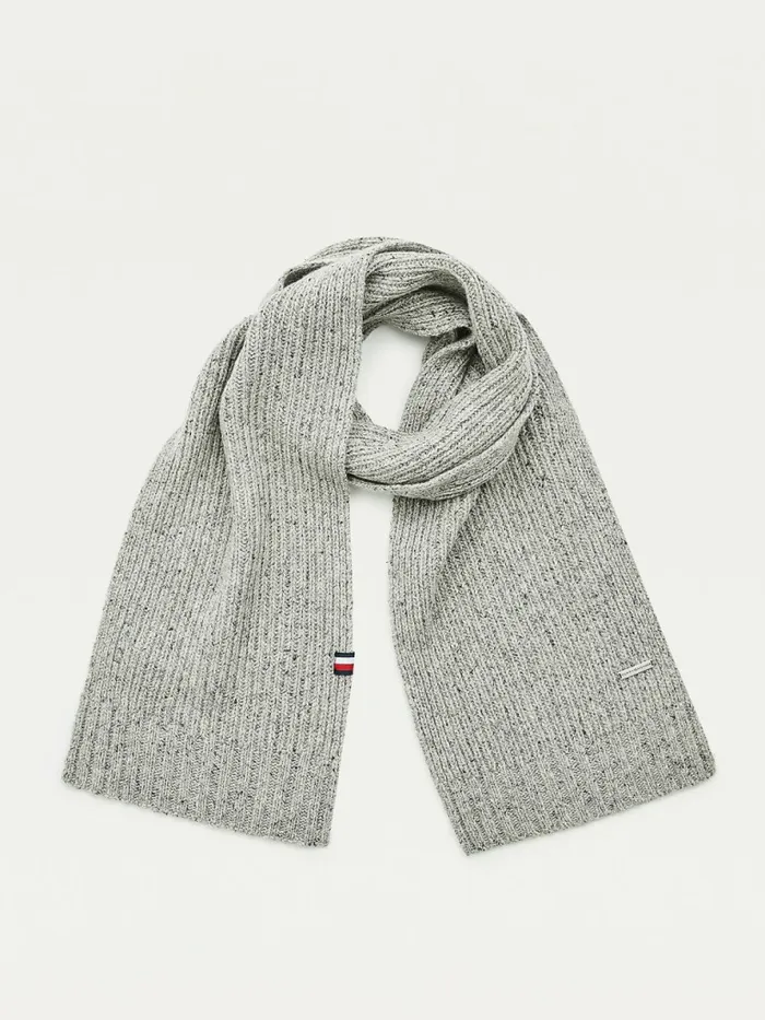 Tommy Hilfiger Elevated Essential Scarf Light Grey Mens Hats and Scarves Sale