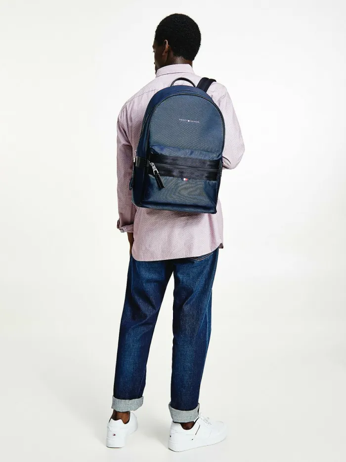 Tommy Hilfiger Elevated Modern Woven Backpack Desert Sky Mens Bags Popular