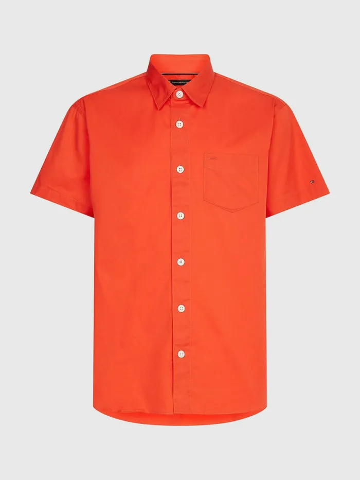 Tommy Hilfiger Elevated Short Sleeve Relaxed Fit Shirt Hot Heat Mens Shirts Gift for Friend