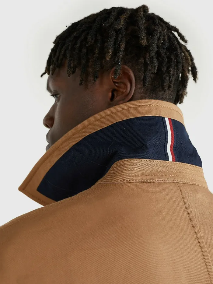 Tommy Hilfiger Elevated Single Breasted Car Coat Basket Brown Mens Coats and Jackets Online