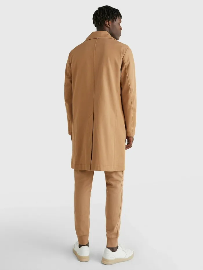 Tommy Hilfiger Elevated Single Breasted Car Coat Basket Brown Mens Coats and Jackets Online