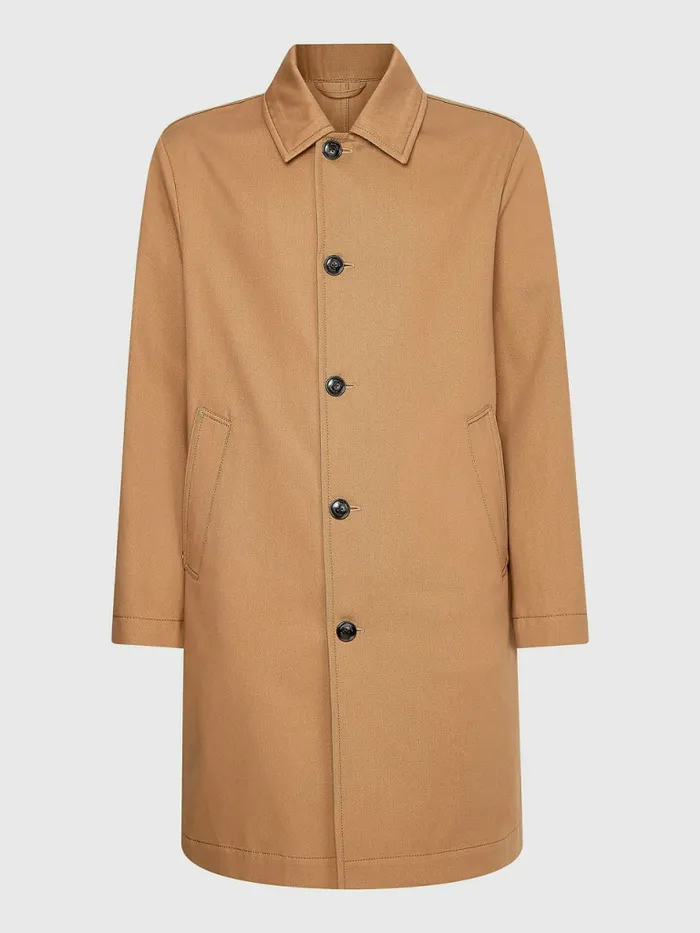 Tommy Hilfiger Elevated Single Breasted Car Coat Basket Brown Mens Coats and Jackets Online