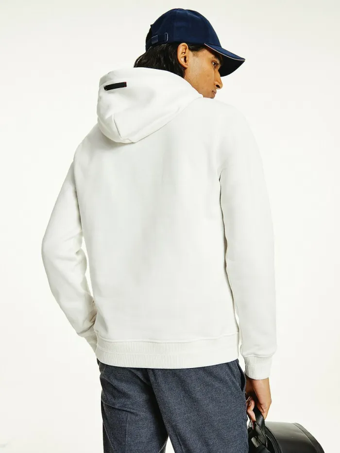 Tommy Hilfiger Elevated Th Signature Hoody Ivory Mens Sweatshirts and Hoodies Sale