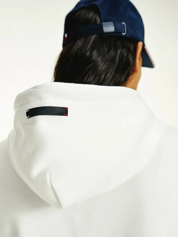 Tommy Hilfiger Elevated Th Signature Hoody Ivory Mens Sweatshirts and Hoodies Sale