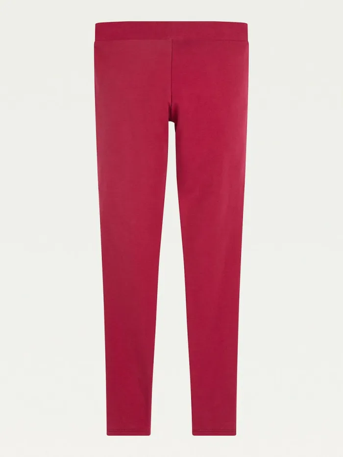 Tommy Hilfiger Essential Full Length Logo Leggings Cranberry Crush Girls Trousers Shorts and Skirts Popular