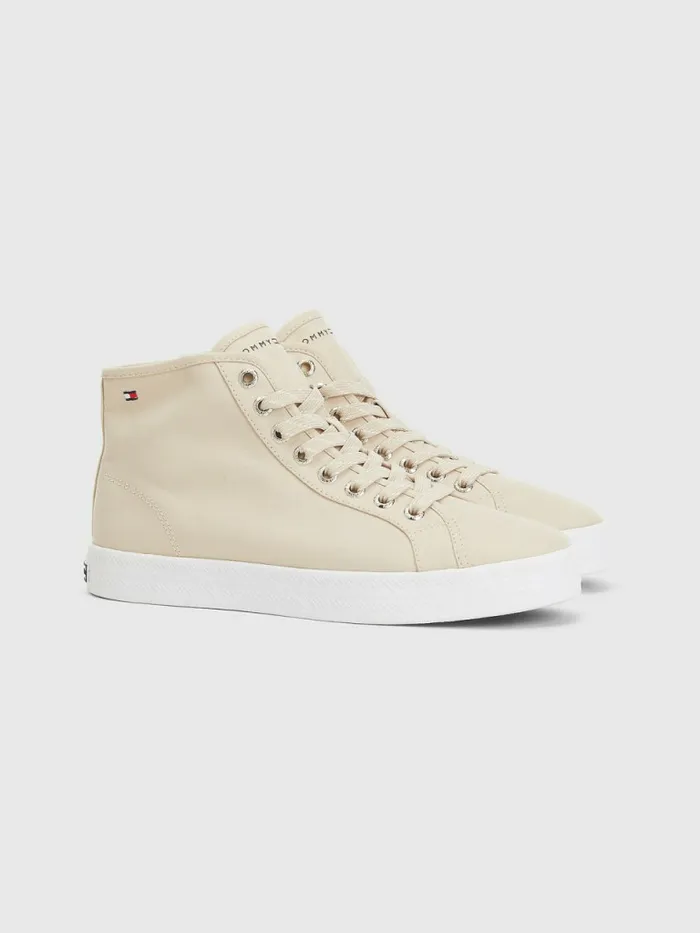 Tommy Hilfiger Essential HighTop Trainers Classic Beige Womens Trainers On Sale Tommy Hilfiger Essential HighTop Trainers Classic Beige Womens Trainers On Sale