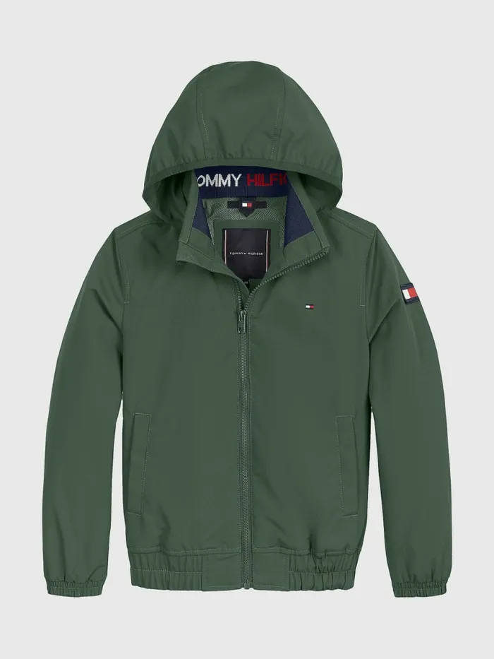 Tommy Hilfiger Essential Hooded Jacket Avalon Green Boys Coats and Jackets Online Tommy Hilfiger Essential Hooded Jacket Avalon Green Boys Coats and Jackets Online