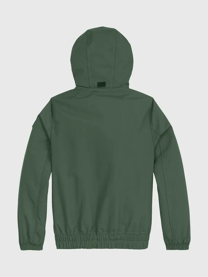 Tommy Hilfiger Essential Hooded Jacket Avalon Green Boys Coats and Jackets Online
