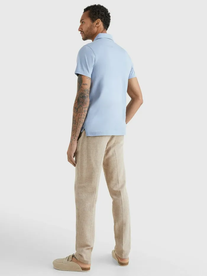 Tommy Hilfiger Essential Jersey Slim Fit Polo Daybreak Blue Mens Polo Shirts Gift for Friend